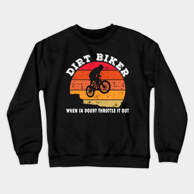 Dirt Biker Retro Vintage Distressed Effect Crewneck Sweatshirt by vnteees1